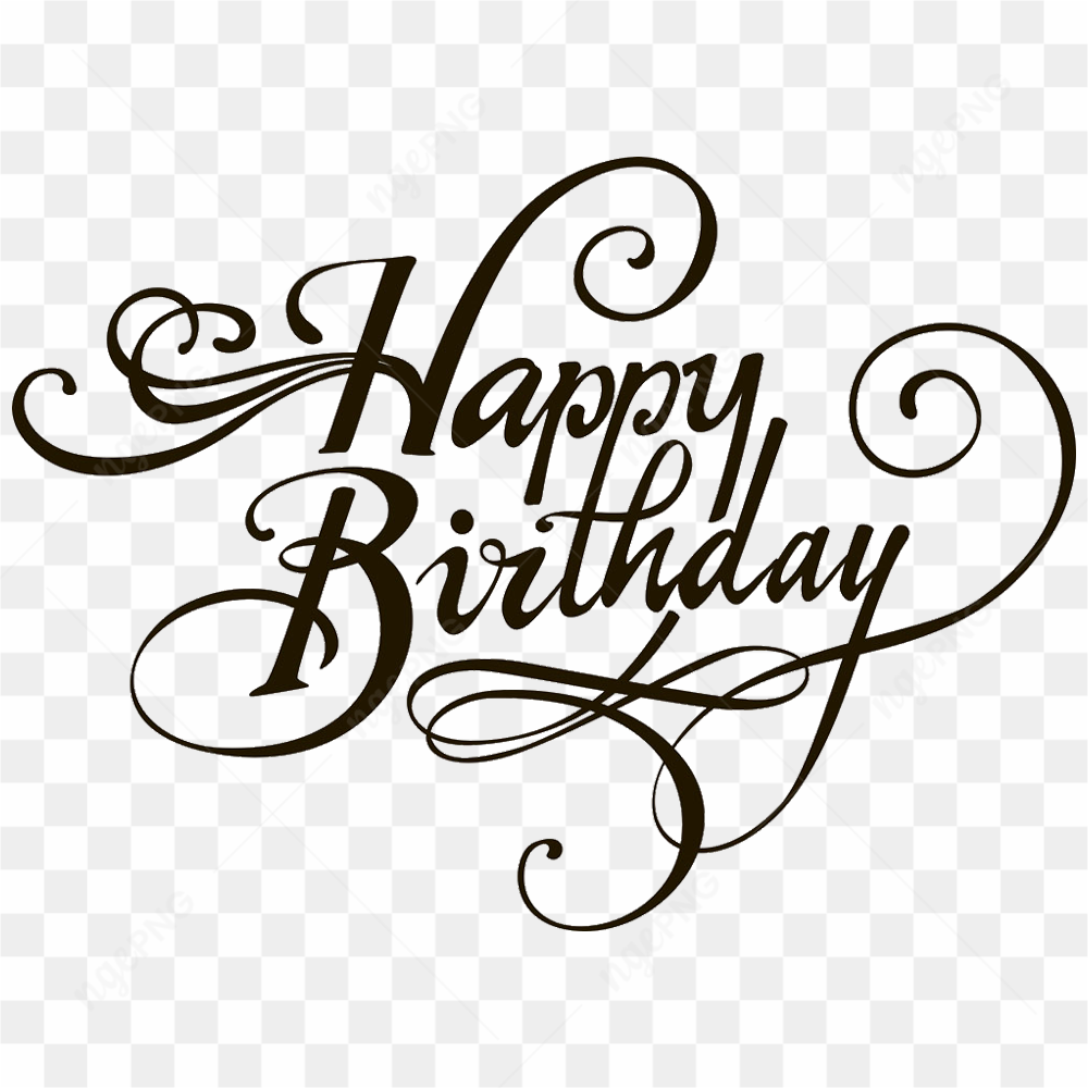 Happy birthday thin black