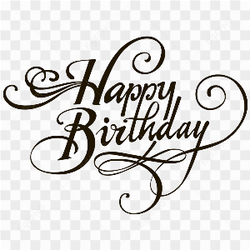 Happy birthday thin black