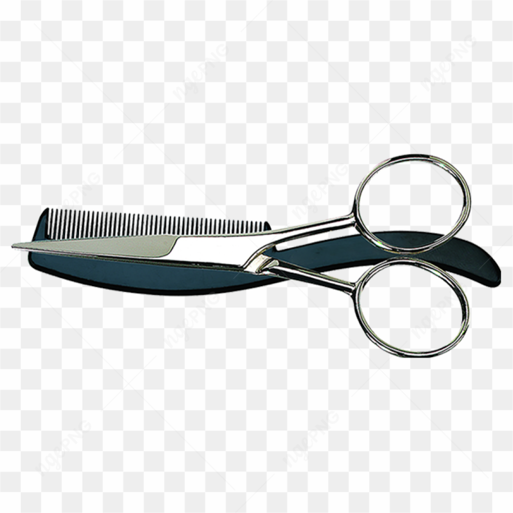 Barber scissors and comb