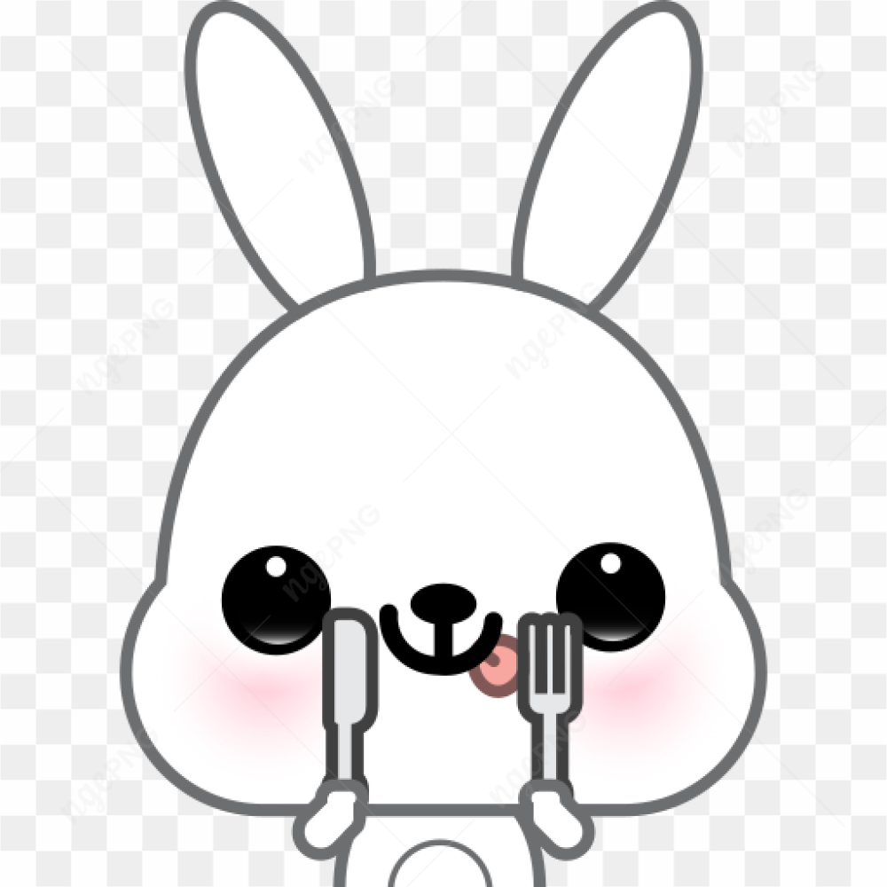 Hungry cute rabbit 