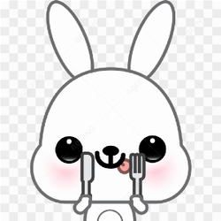 Hungry cute rabbit 