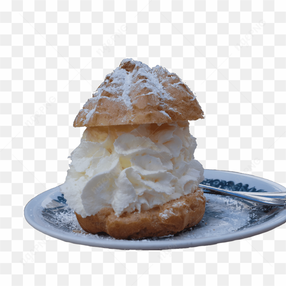 Transparent photo of cream cake 