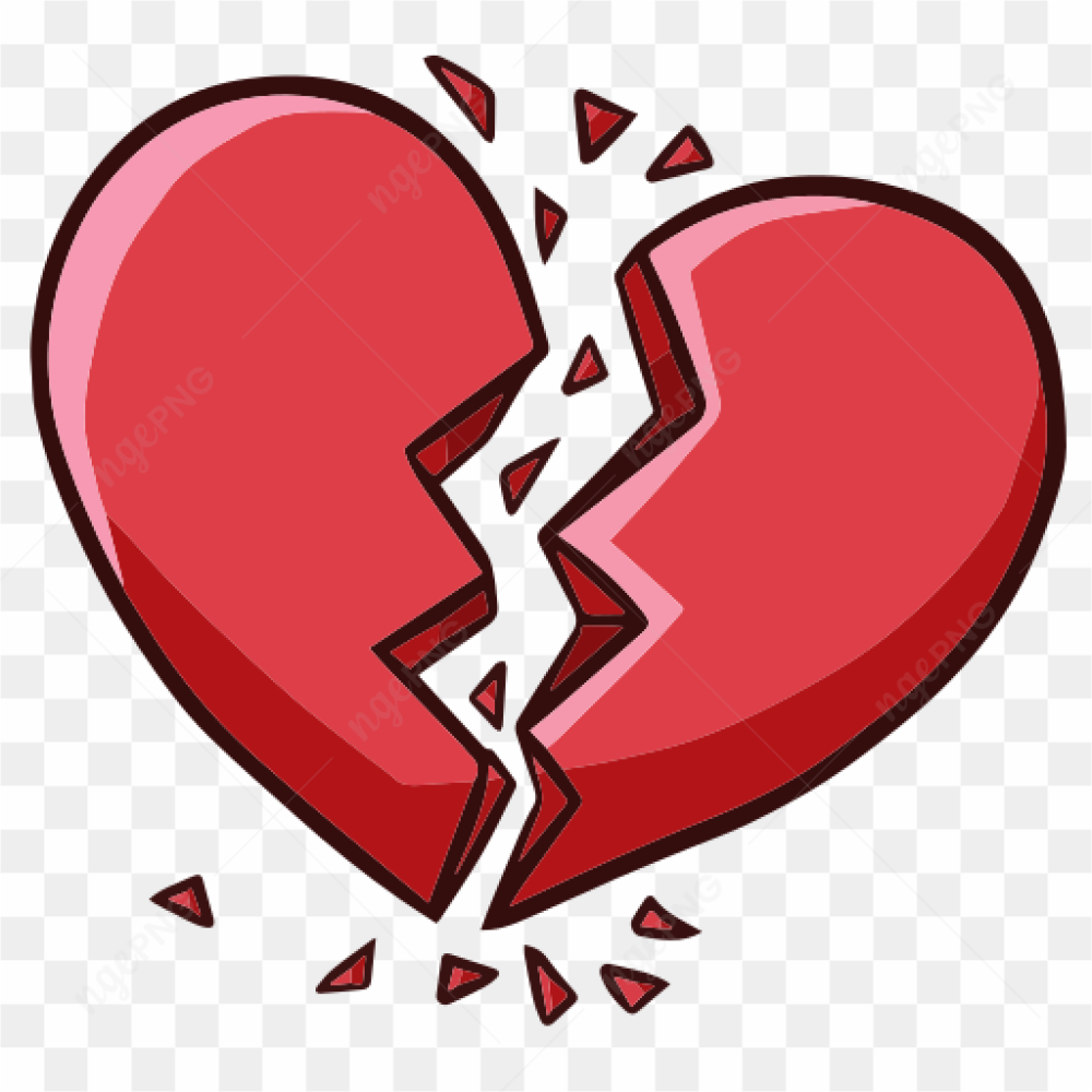 A broken red heart 
