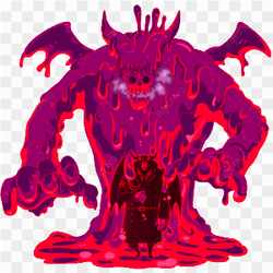 A red fiery monster