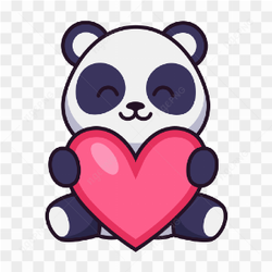 Panda carrying heart