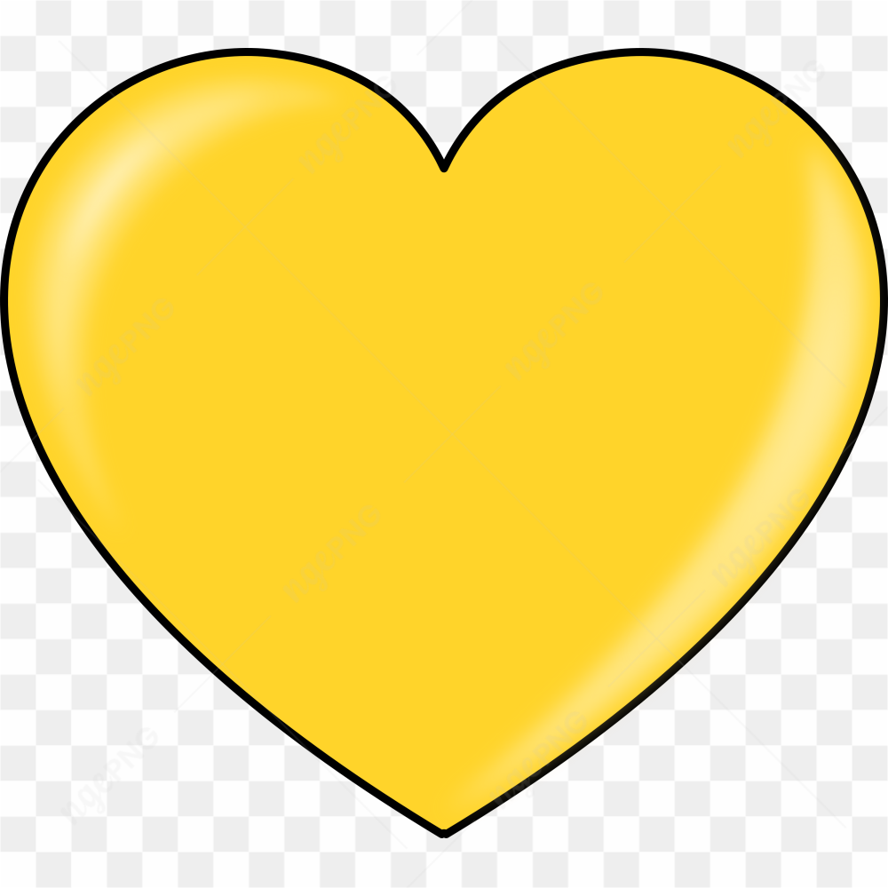 Yellow heart with black frame