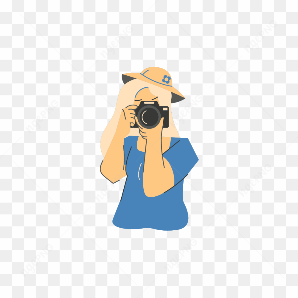 FEMALE PHOTOGRAPHER IN BLUE