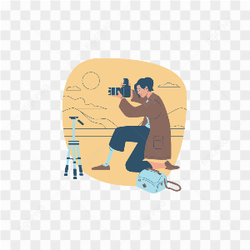 FEMALE PHOTOGRAPHER IN BROWN