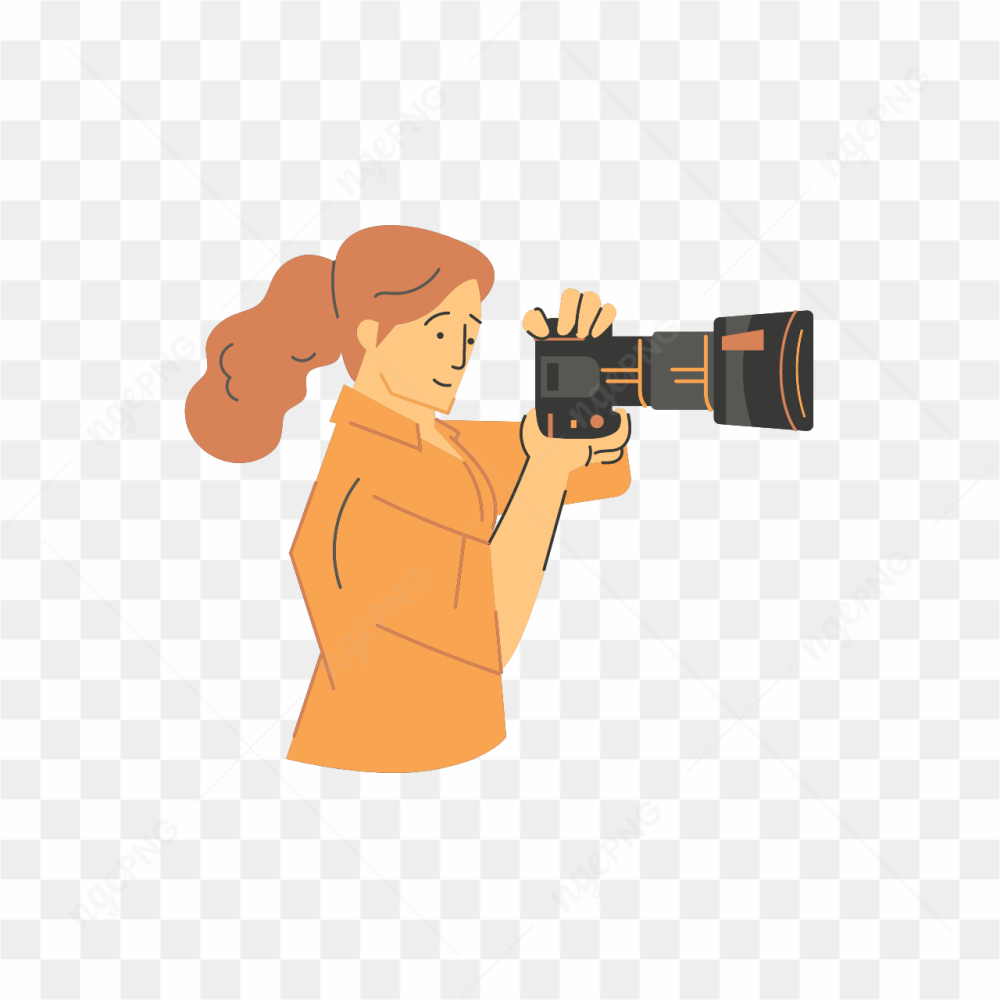 FEMALE PHOTOGRAPHER IN ORANGE