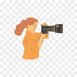 FEMALE PHOTOGRAPHER IN ORANGE