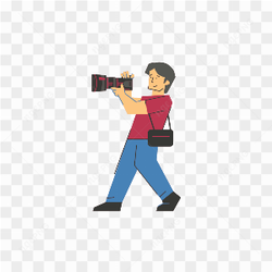 MALE PHOTOGRAPHER IN BLUE PANTS