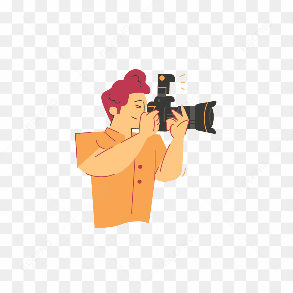 MALE PHOTOGRAPHER IN ORANGE