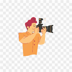 MALE PHOTOGRAPHER IN ORANGE