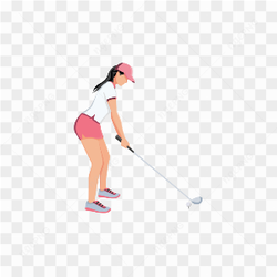WOMAN PLAYING GOLF
