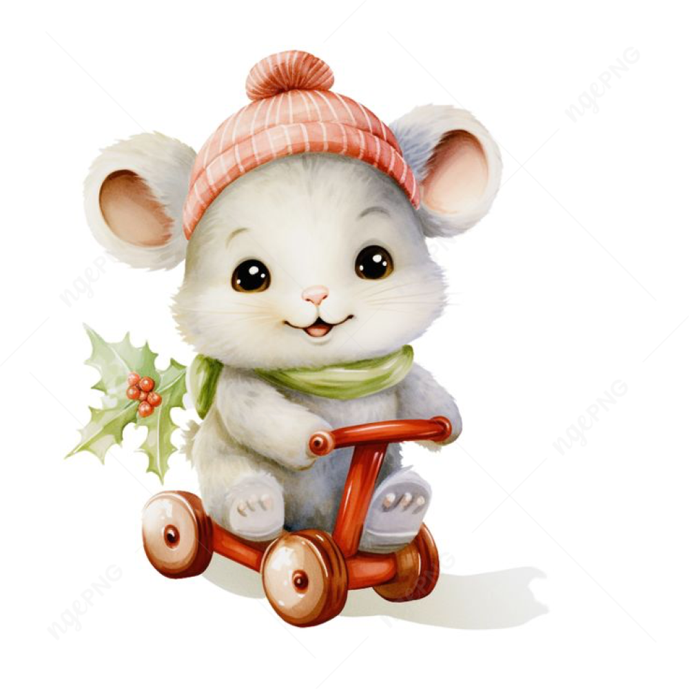 Little mouse on a scooter
