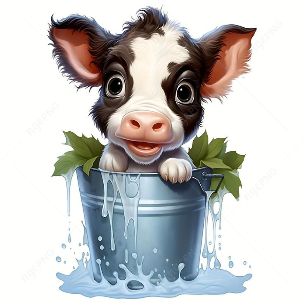 Calf in a bucket