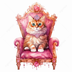 Cat on the throne