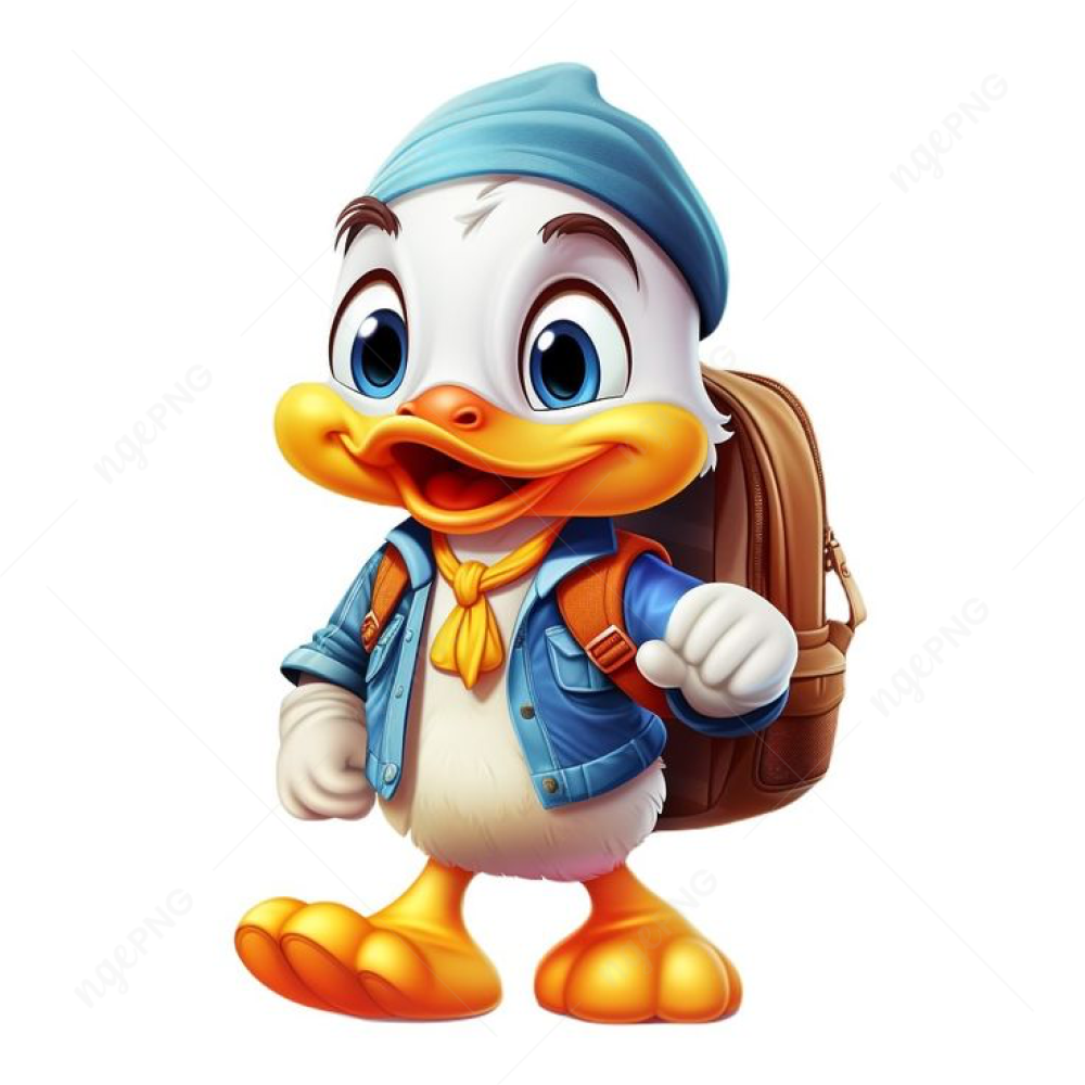Duckling with a backpack