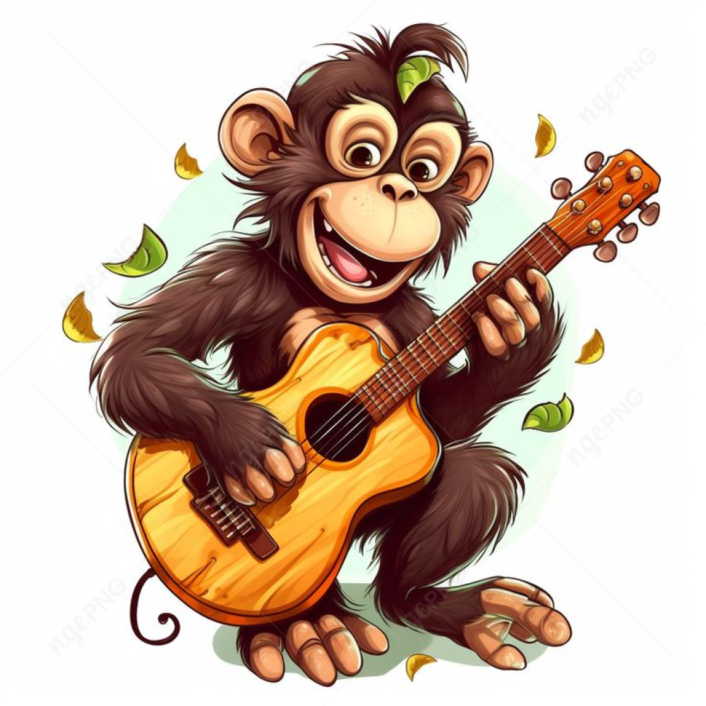 Monkey with guitar