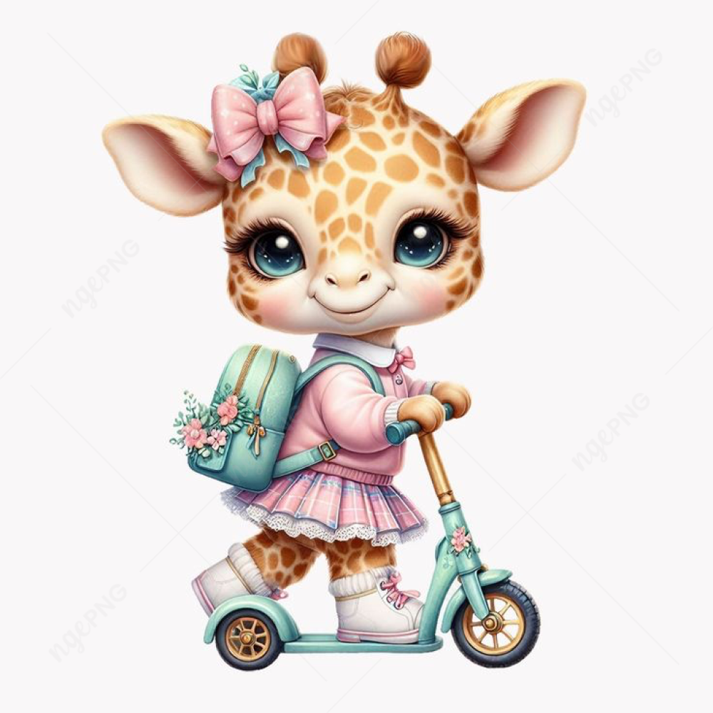 Little giraffe schoolgirl