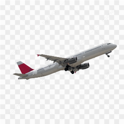 The airplane in the sky