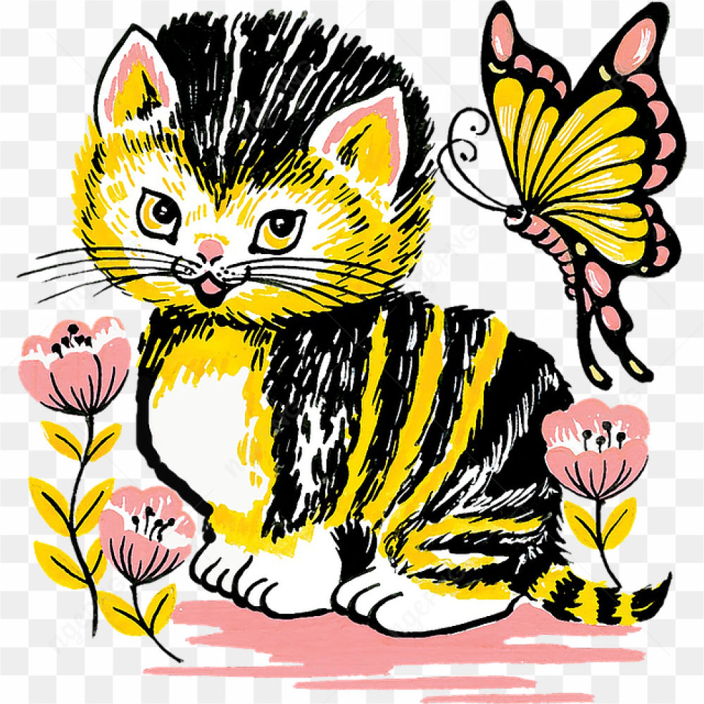 Cat and butterfly 