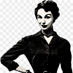 Lady in black dress 