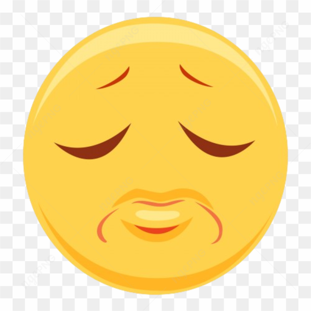 Sad emoji vector on transparent background PNG