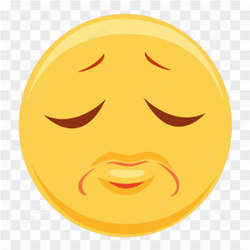 Sad emoji vector on transparent background PNG