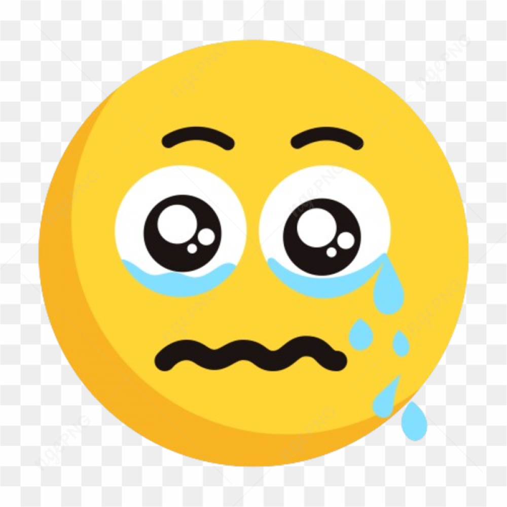 Sad emoji vector on transparent background PNG