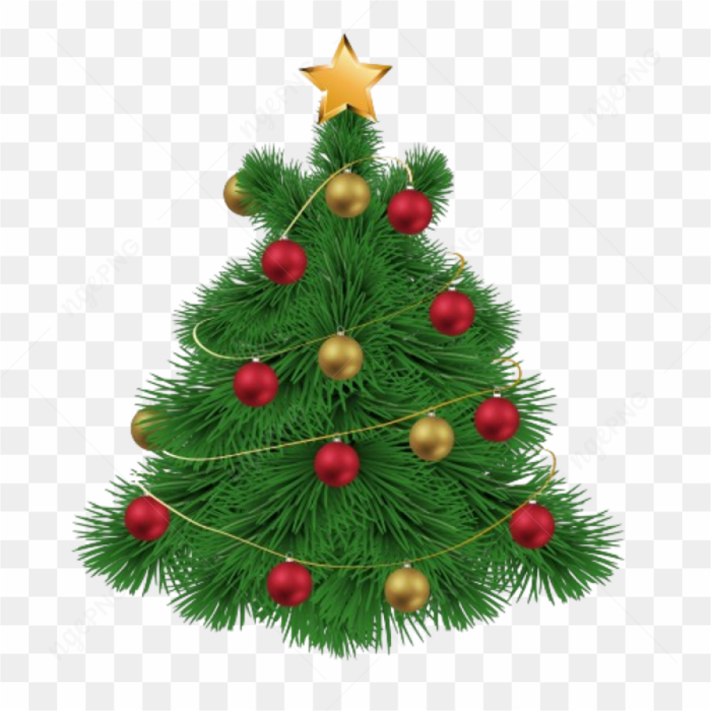 Colorful Christmas tree vector PNG