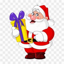 Baba noel surprising gift vector PNG