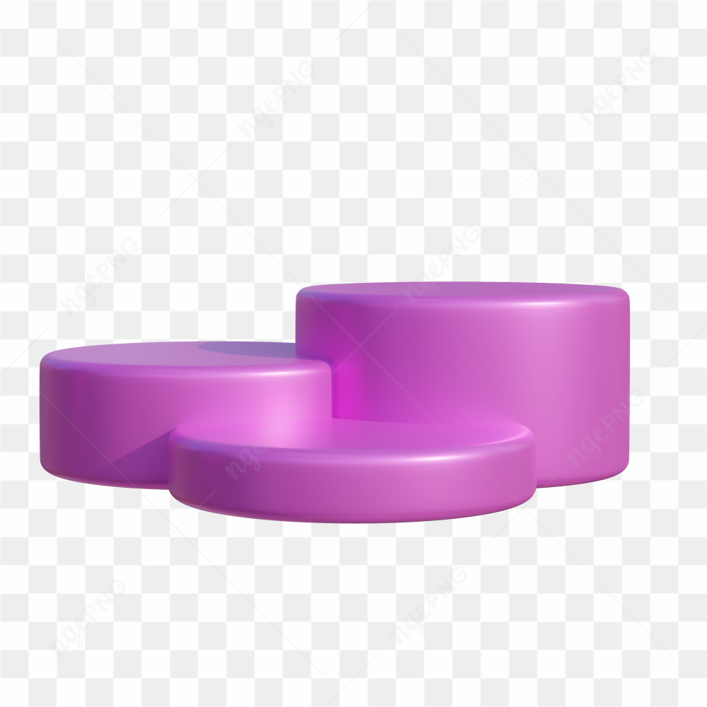 3d products minimal podium scene with purple pedestal on transparent background PNG