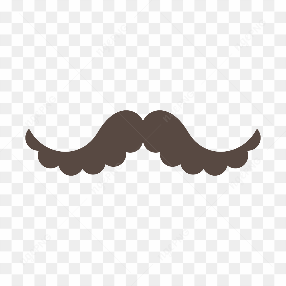 Monochrome moustache icon illustration on transparent background PNG