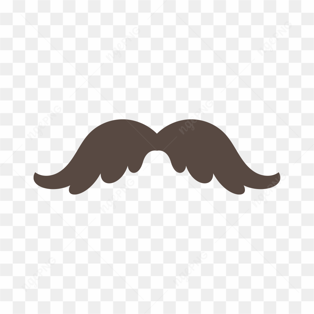 Monochrome moustache icon on transparent background PNG