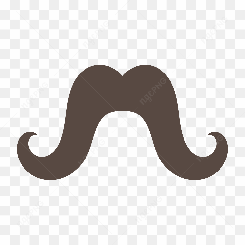 Funny fake mustaches mask and retro curly moustaches isolated on transparent background PNG
