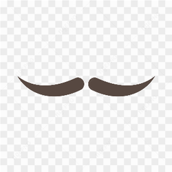 Black silhouettes of moustache on transparent background PNG