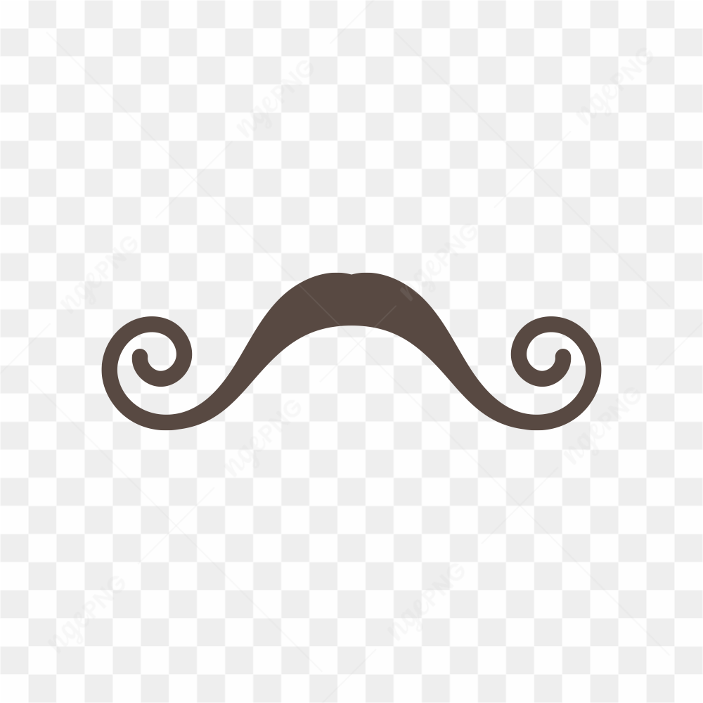 Black silhouettes of moustache icon on transparent background PNG