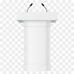 3D podium tribune with microphones rostrum stand transparent PNG
