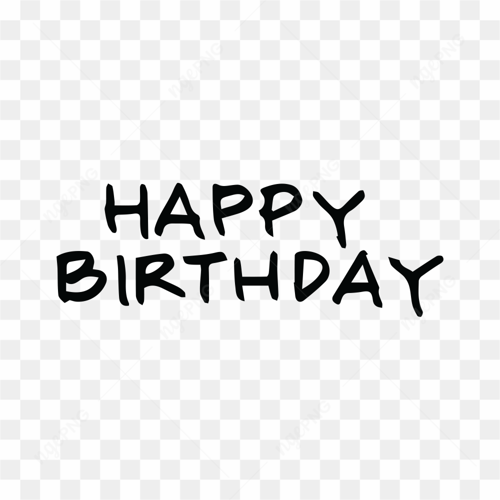 Hand drawn happy birthday lettering on transparent background PNG
