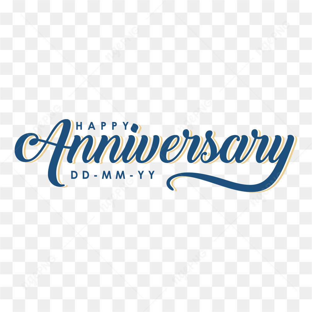 Happy anniversary lettering on transparent background PNG