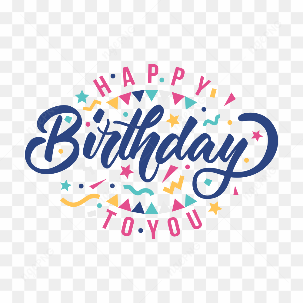 Happy birthday card on transparent background PNG
