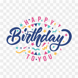 Happy birthday card on transparent background PNG