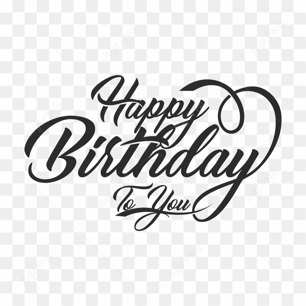 Happy Birthday typography on transparent background PNG