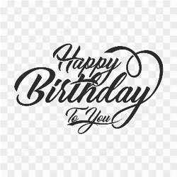 Happy Birthday typography on transparent background PNG