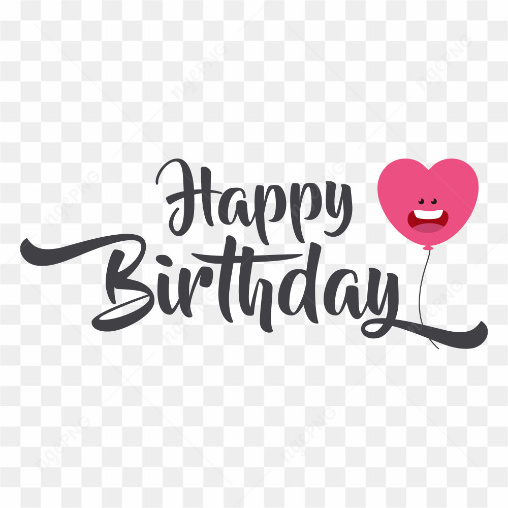 Happy birthday lettering design on transparent background PNG