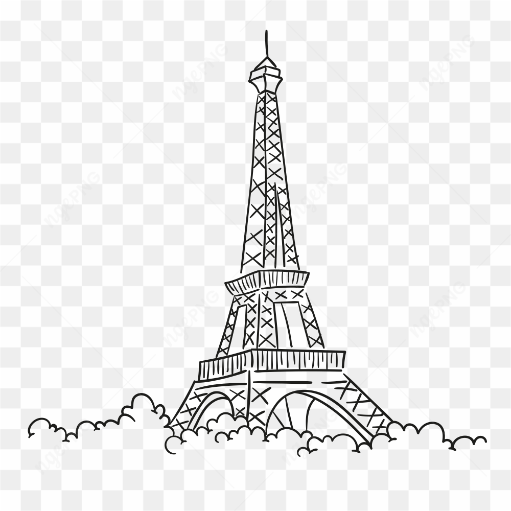 Eiffel tower isolated on transparent background PNG