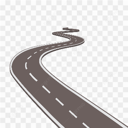 Curve winding roadway on transparent background PNG