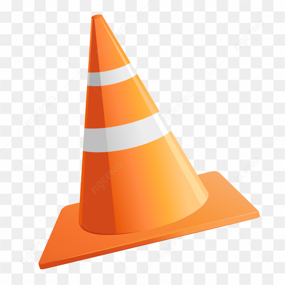 Traffic cone isolated on transparent background PNG