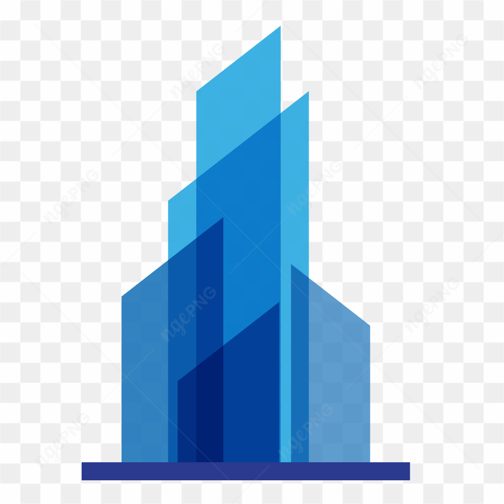 Buildings real estate logo illustration on transparent background PNG